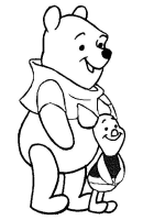 A coloring page of winnie the pooh - group